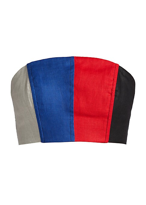 Colorblock Linen Bustier