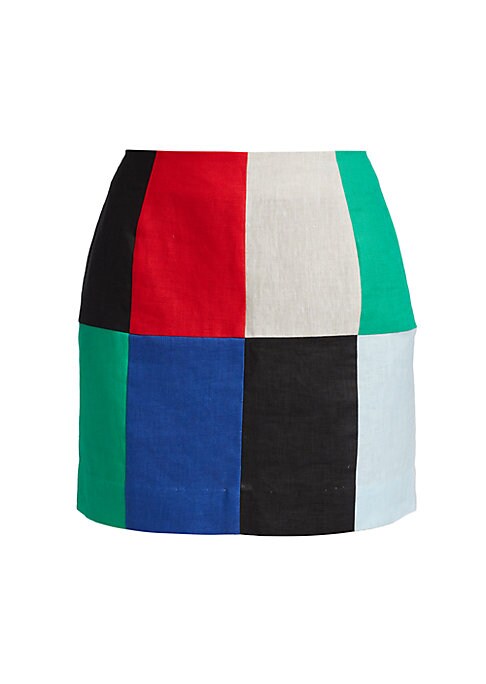 Colorblock Linen Skirt