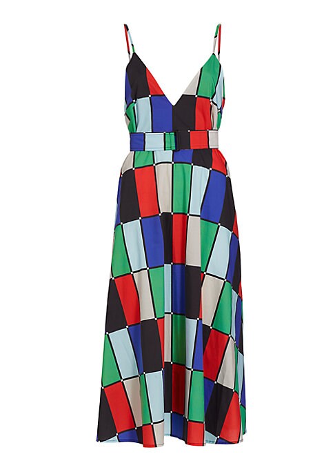 Colorful Patchwork Midi Dress