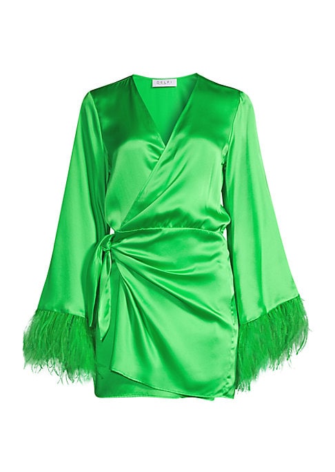 Feathered Wrap Dress