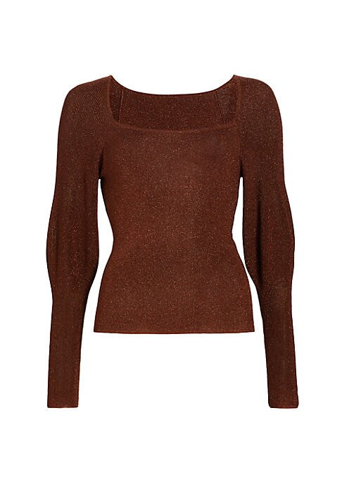 Metallic Puff Sweater