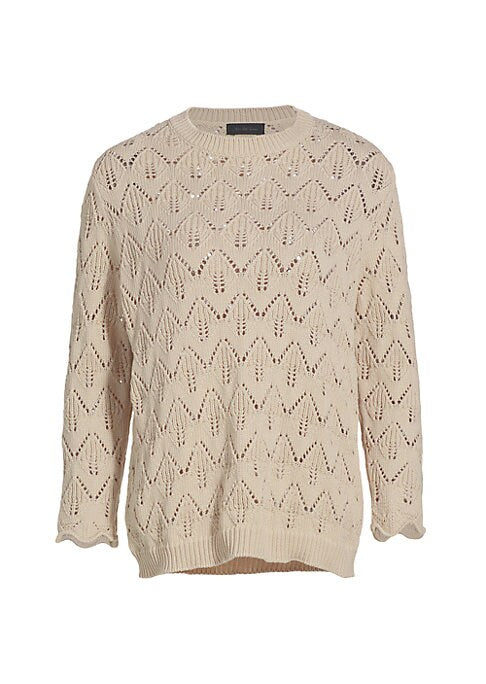 Crochet Scallop Knit Sweater