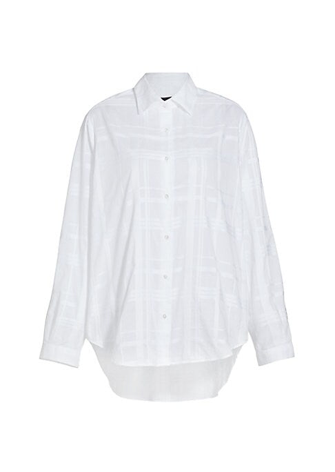 Plaid High-Low Button-Up