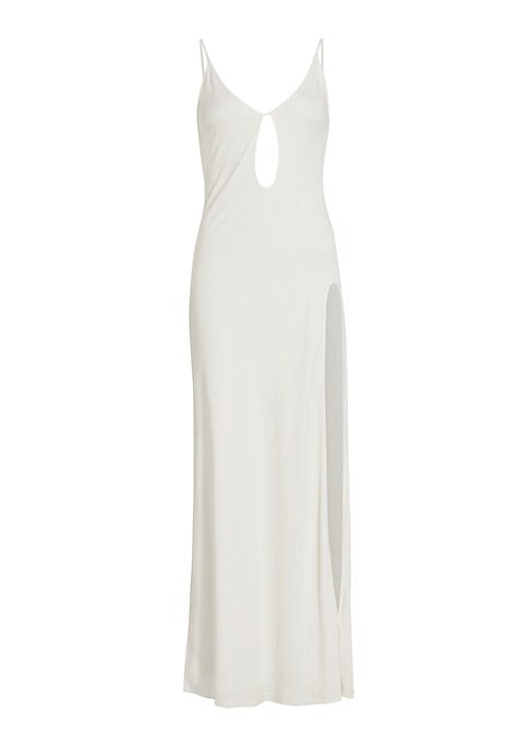 V-Neck Slit Midi Dress