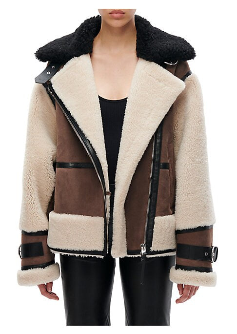 Luxurious Shearling Biker Jacket