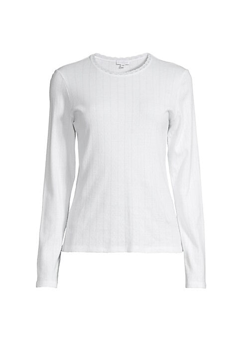 Lace-Trimmed Cotton Tee