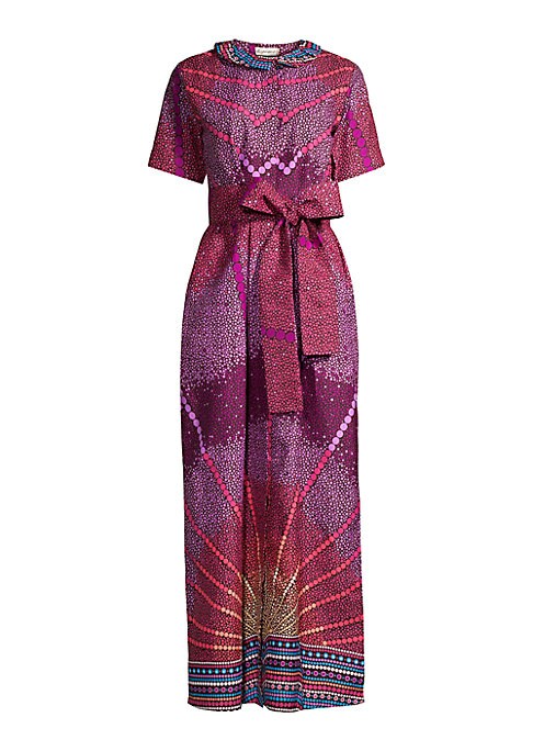 Geometric Cotton Wrap Dress