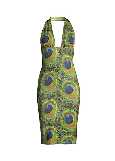 Vibrant Halter Cocktail Dress