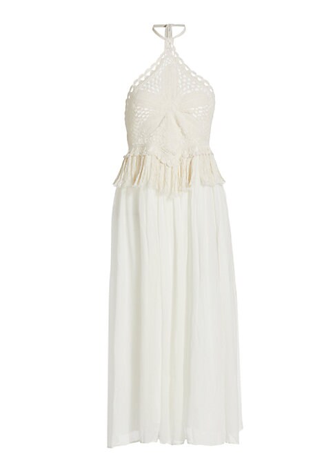 Fringe Chiffon Maxi Dress