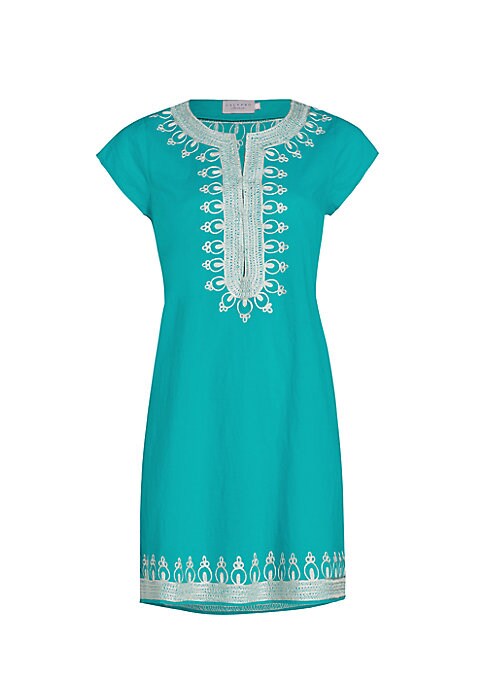 Embroidered Cap Sleeve Dress