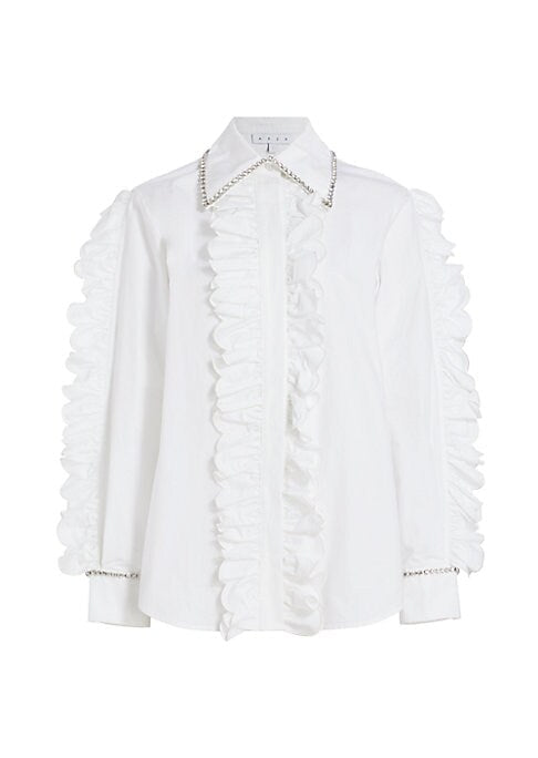 Ruffled Glam Button-Up