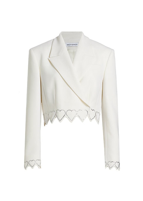 Heart-Embellished Wool Blazer