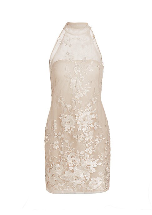 Floral Halter Mini Gown