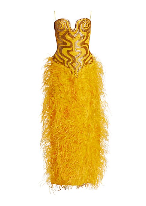 Feathered Elegance Gown