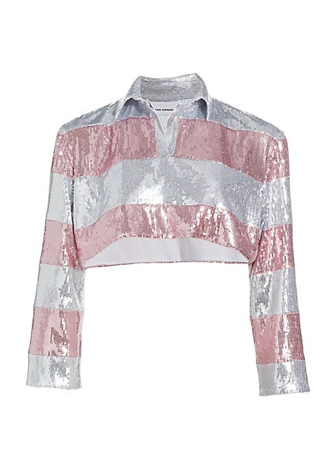 Glitter Stripe Cropped Top