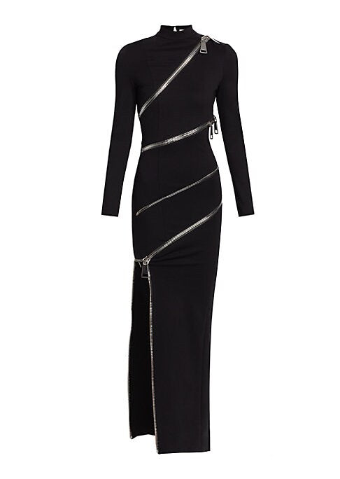 Bold Zip Glam Gown