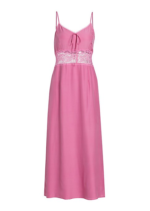 Lace-Trim Silk Slip