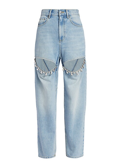 Glimmering Heart-Cut Denim