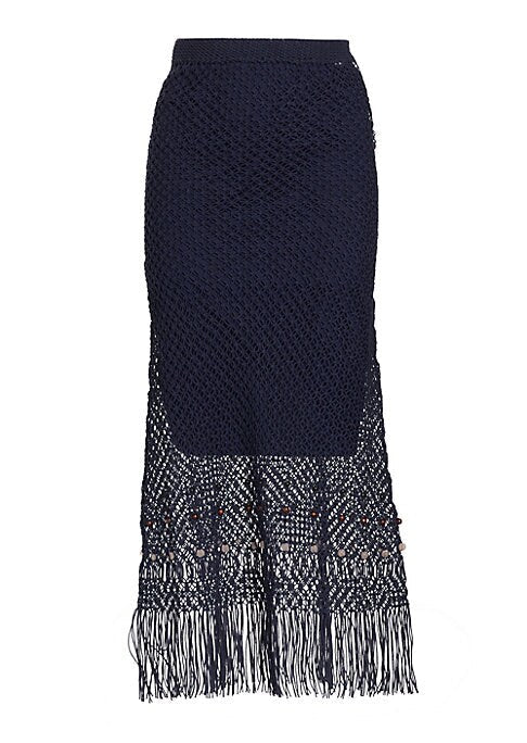 Beaded Lace Fringed Skirt