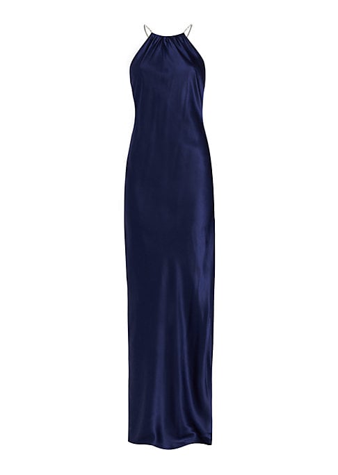 Elegant Rhinestone Silk Gown