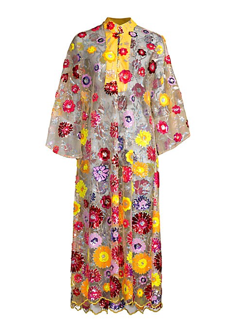 Sparkling Floral Maxi Caftan