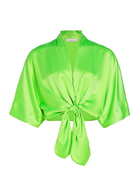 Silk Crop Tie Blouse