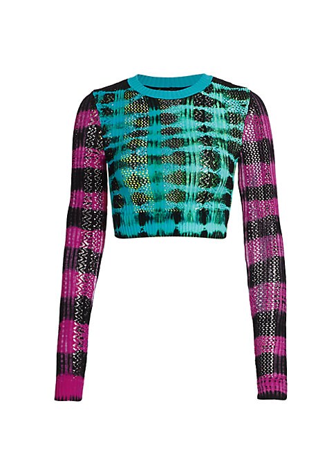 Vibrant Cropped Lace Top