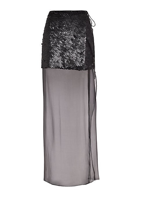 Artful Sequin Wrap Skirt