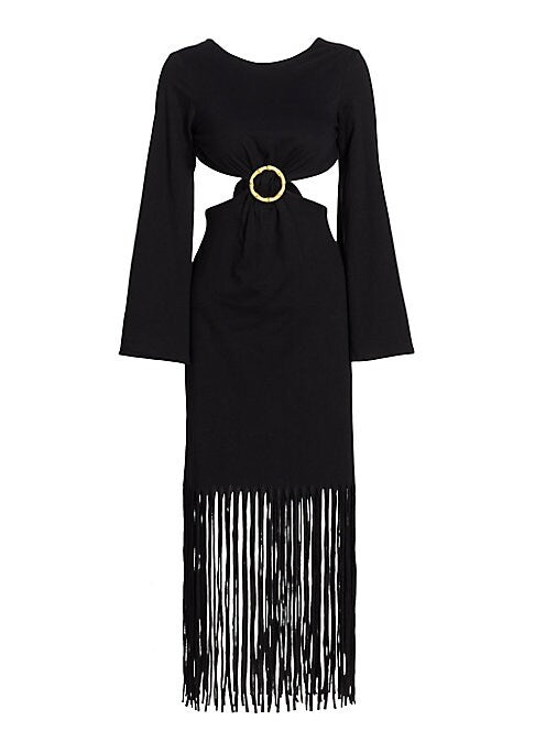 Fringed Cut-Out Dress