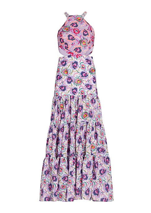 Floral Chain-Link Maxi Dress