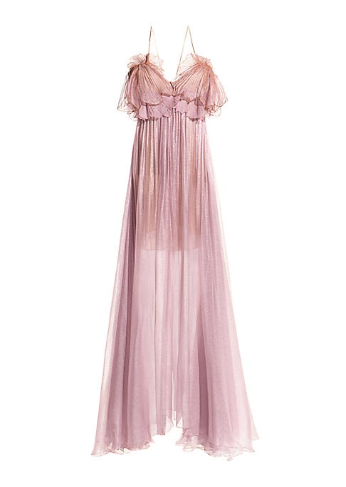 Silken Ruffle Evening Gown