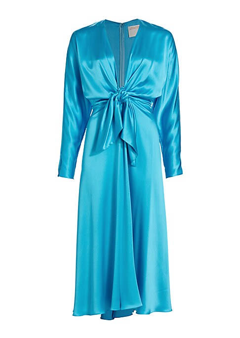 Silk Slit V-Neck Dress