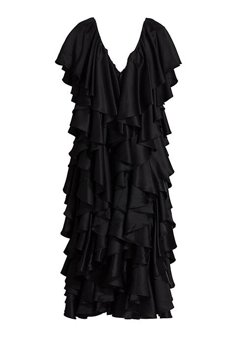 Ruffled Satin Elegance Dress