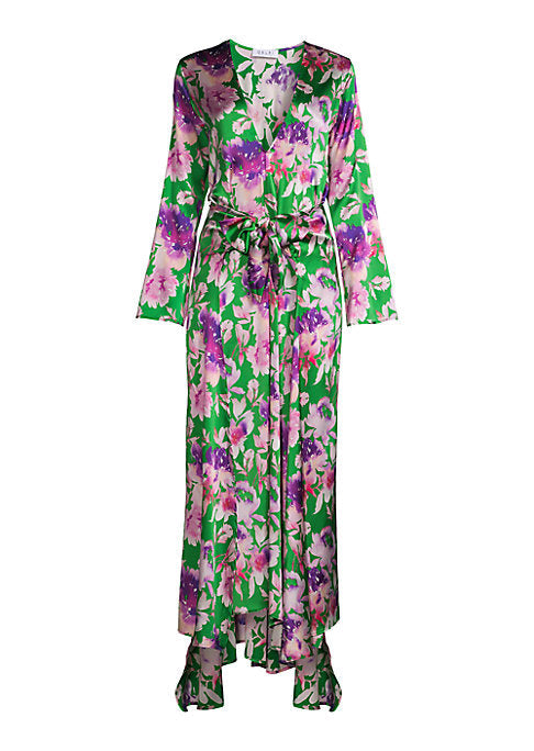 Floral Asymmetrical Silk Dress