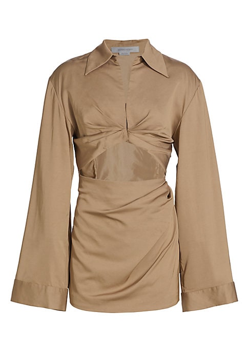 Satin Flare Cut-Out Dress