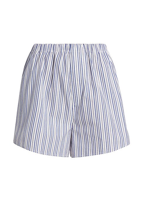 Linen Striped Lounge Shorts