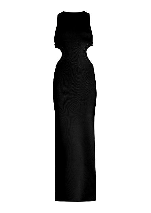 Gleaming Cut-Out Evening Dress