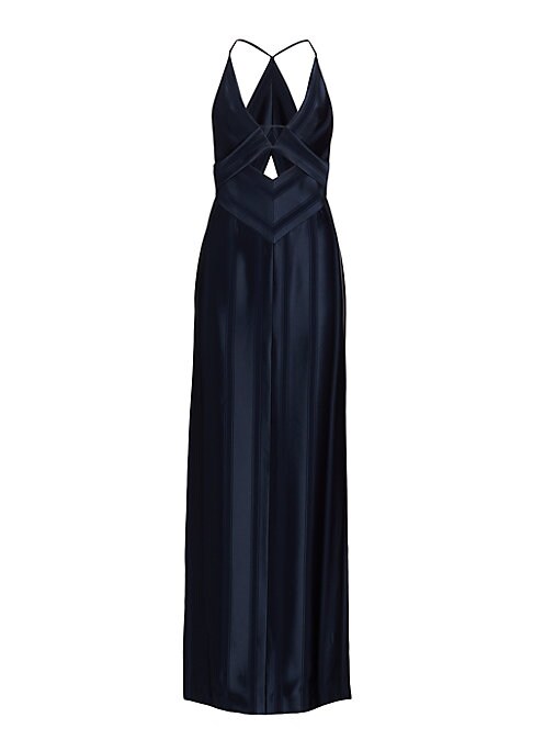 Elegant Stripe Halter Dress