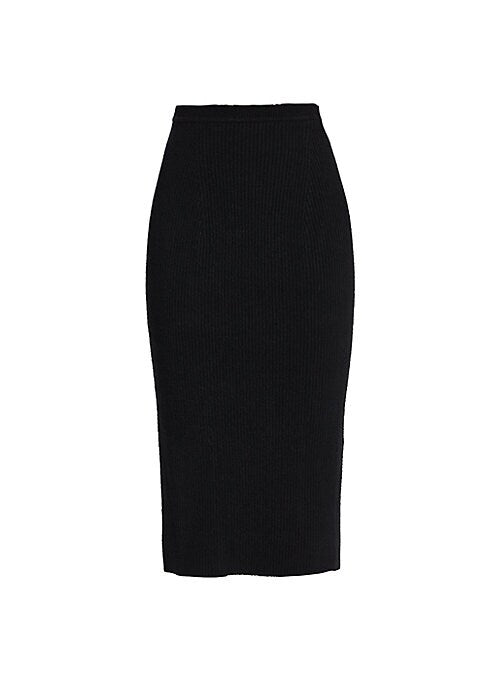 Ribbed Cotton Midi Skirt