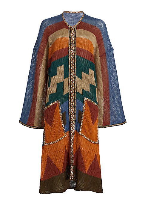 Multicolor Linen Cardigan