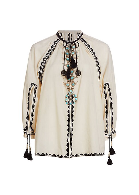 Charming Tassel V-Neck Blouse