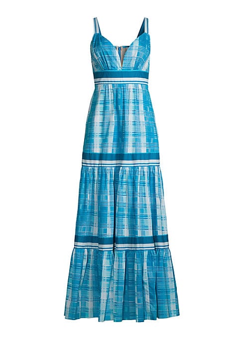 Plaid Flare Maxi Dress