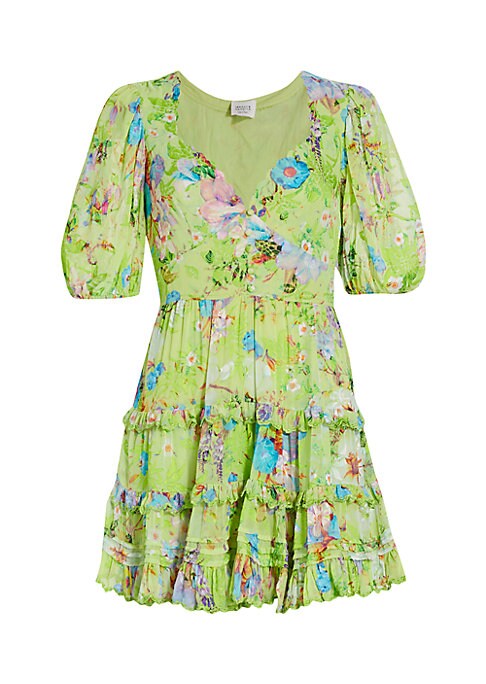 Puff-Sleeve Tiered Dress