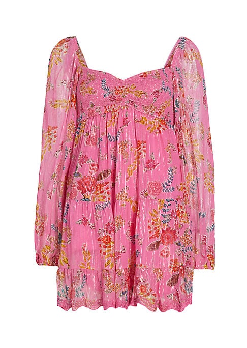 Floral Shimmer Mini Dress