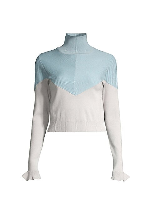 Chevron Chic Turtleneck Sweater