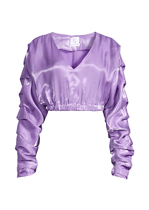 Satin Pintuck Crop Top