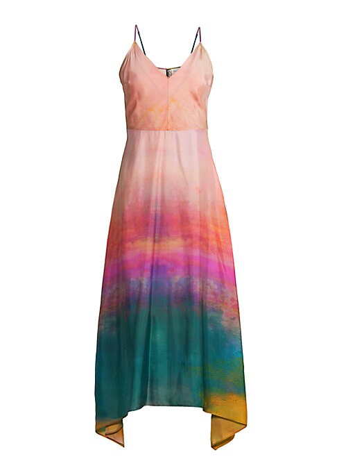 Abstract V-Neck Midi Dress