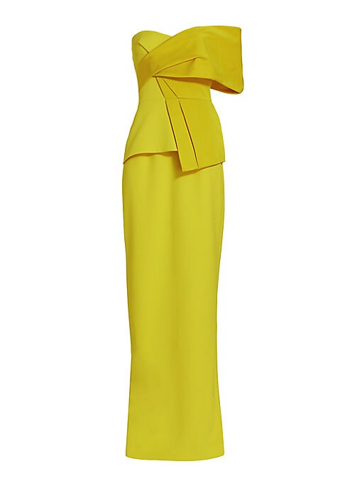 Draped Peplum Evening Gown