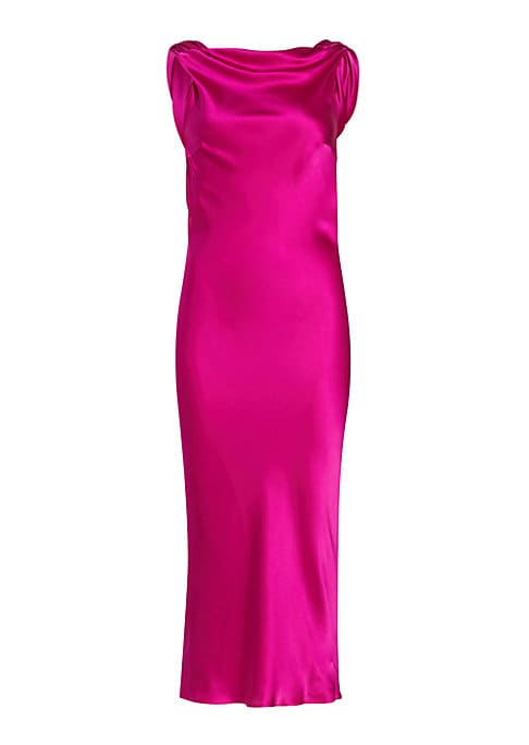 Lustrous Backless Midi Dress