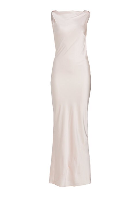 Satin Elegance Cowl Gown